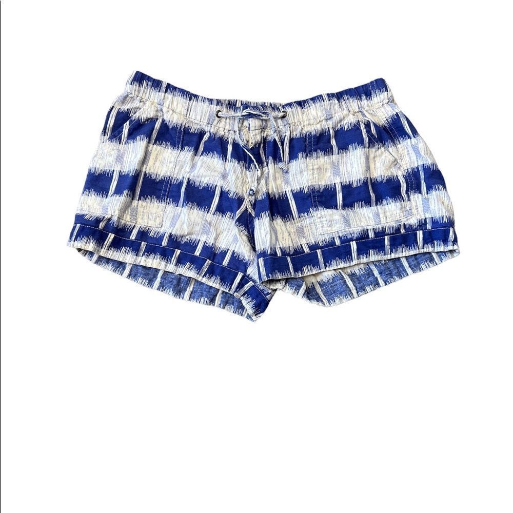 MOSSIMO Blue & White Drawstring Tie Dye Cuffed Lightweight BackFlap Short